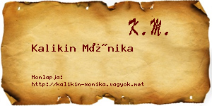 Kalikin Mónika névjegykártya